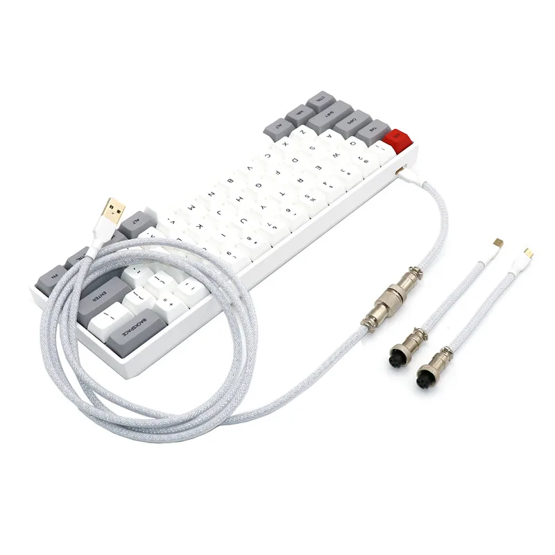 Angitu Teclado Mecánico Cable USB A TIPO C, Mini 5 pines, Micro Conector Con Aviador GX12