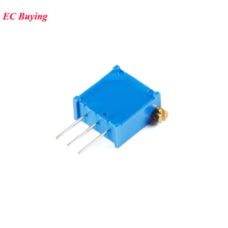 10 uds/5pc 3296X 1K 2K 5K 10K 20K 50K 100K 200K 500K 1M 100R 200R 500R ohm potenciómetro recortador resistencia Variable Cermet Trimpot - imagen 5