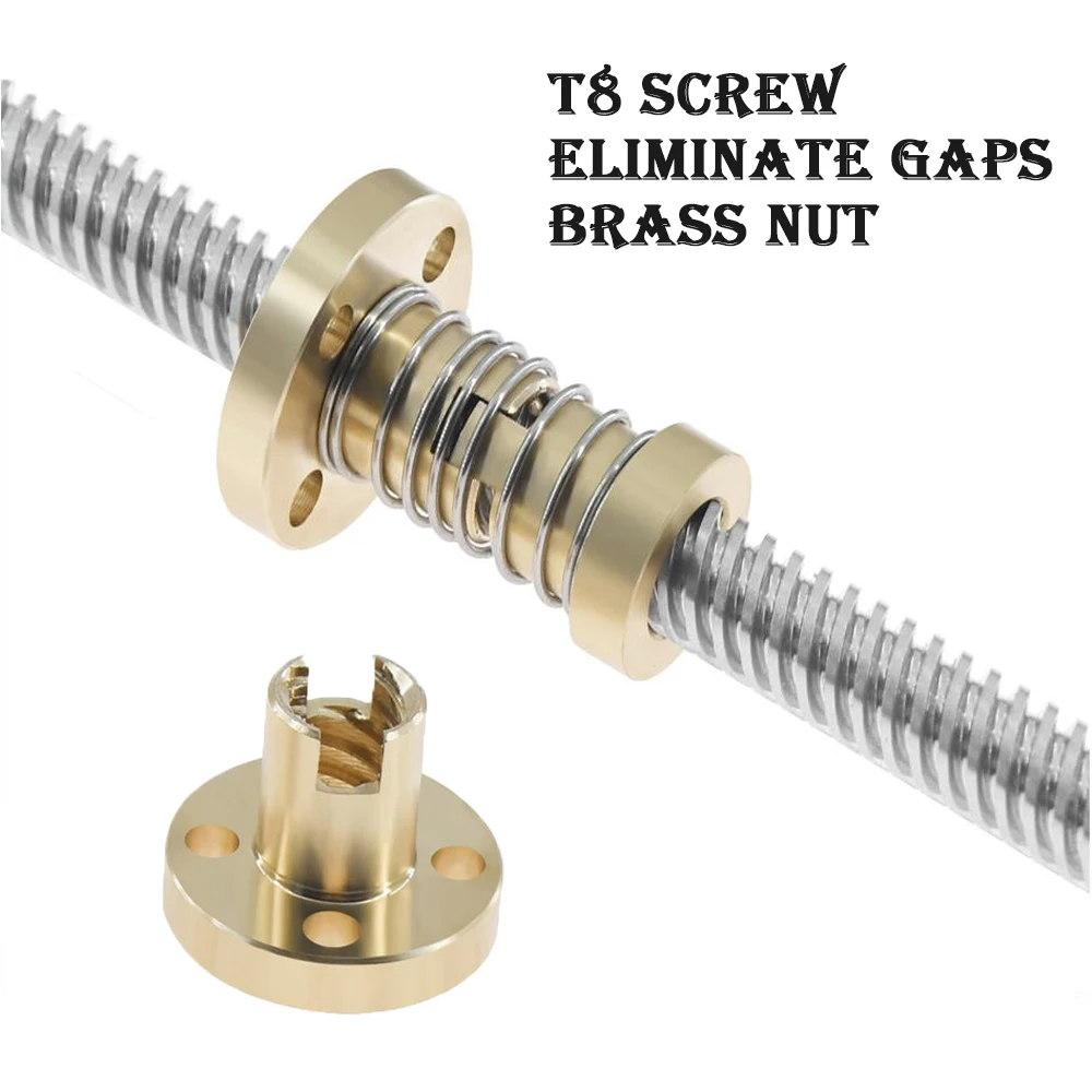 Piezas de impresora 3D T8, tuerca con resorte antiretroceso, eliminación de hueco, varilla roscada Acme de 8mm, tornillos de plomo, bricolaje, CNC