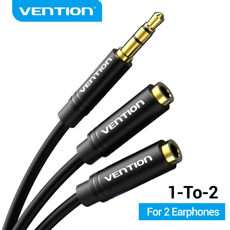 Vention Audio Splitter Jack 3,5 Cable macho a hembra doble Jack para ordenador portátil altavoz auriculares divisor Aux Cable 3 5 Jack Cable