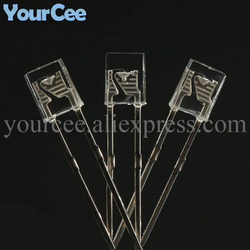 Lámpara de luz LED transparente ultrabrillante, 50 piezas cuadrados, 2x5x7mm, 2x5x7mm, diodos azules, rojos, amarillos y blancos - imagen 3