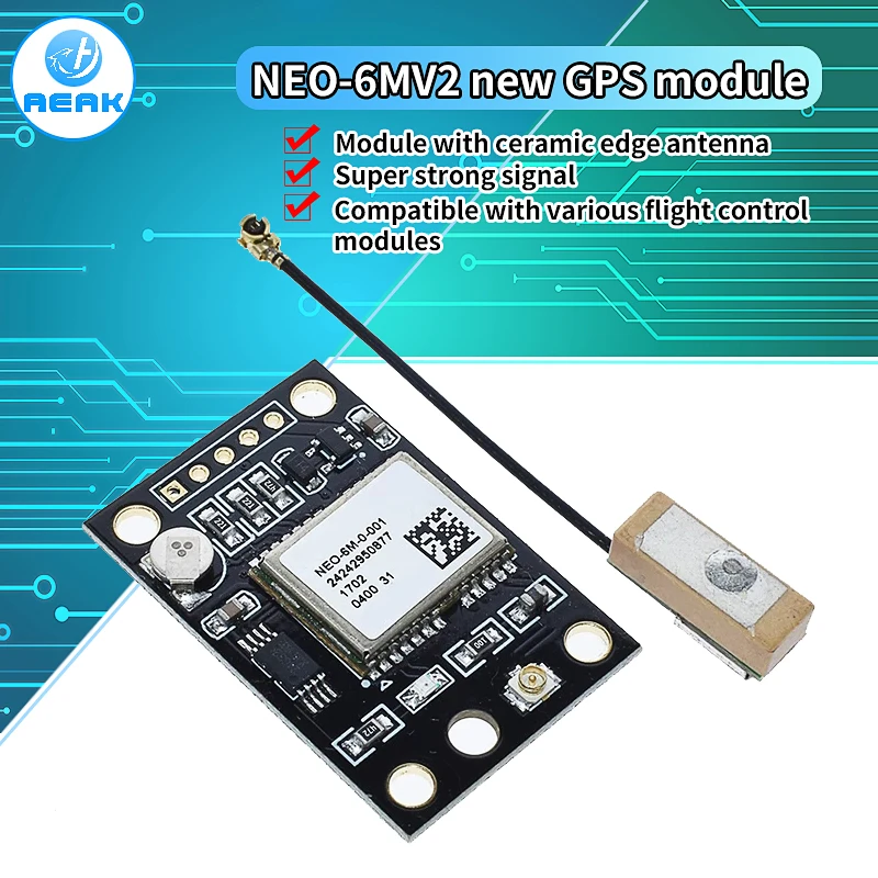 Módulo GY-NEO6MV2 para Arduino, control de vuelo, antena grande, GPS, EEPROM, MWC, APM2.5, NEO-6M, NEO6MV2, nuevo - imagen 2