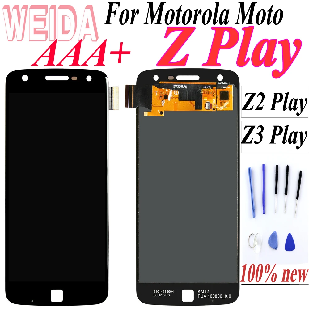 Pantalla Lcd de 100% pulgadas para Motorola moto Z Play, montaje de digitalizador, 5,5 probado