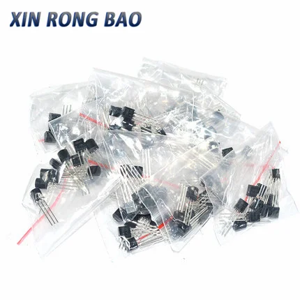 Kit surtido de transistores (TO-92) S9013 S9014 S8050 S8550 A1015 A42 A92 2N2222 C945 18 tipos x10 piezas = 180 piezas en bolsa