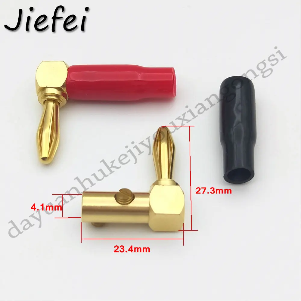 Conector de Cable de altavoz y Audio, tornillo de latón de ángulo recto de 4mm, conector tipo Banana, 100 piezas, nuevo - imagen 2