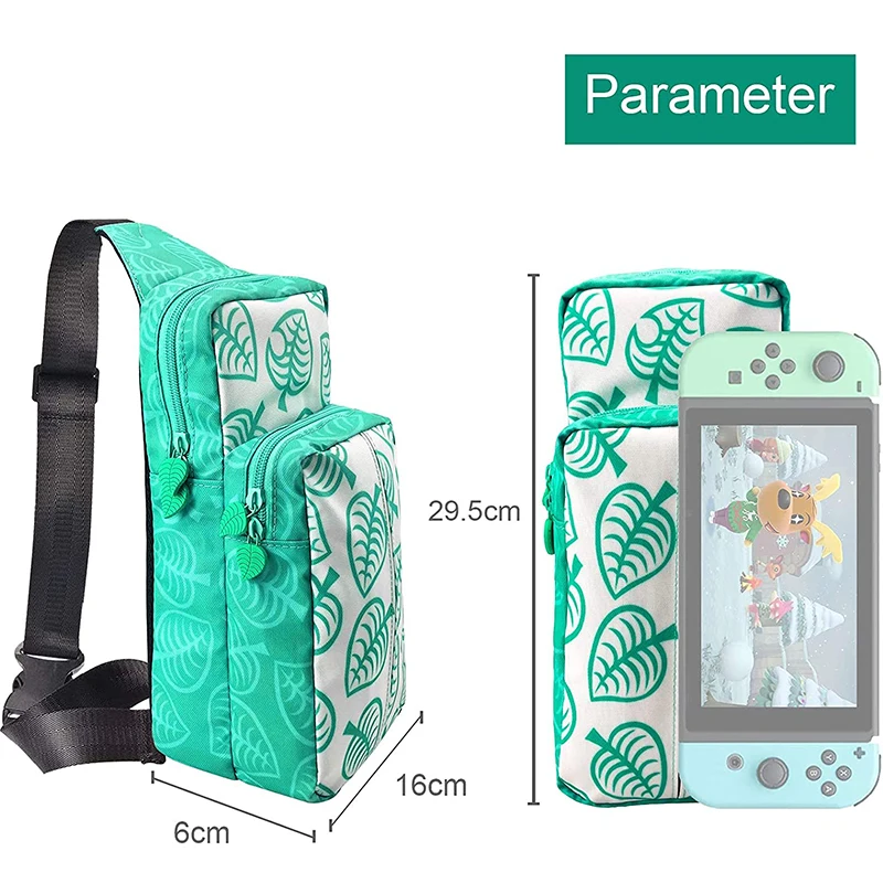 Funda Animal Crossing de nailon para Nintendo Switch, resistente al agua, portátil, mochila de hombro, bolsa de interruptor, accesorios de juego - imagen 4