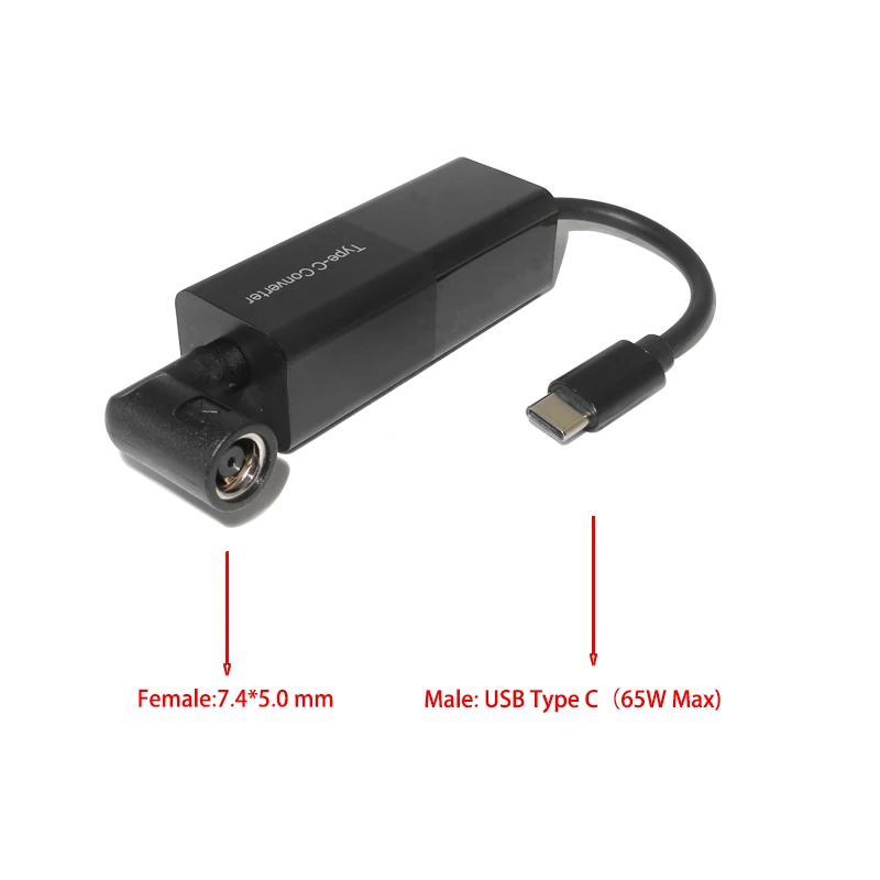 Adaptador de corriente Usb tipo C, enchufe macho de CC a 5,5x2,1, 4,0x1,7, 7,4x5,0, 4,5x3,0mm, adaptador hembra de 65W - imagen 4