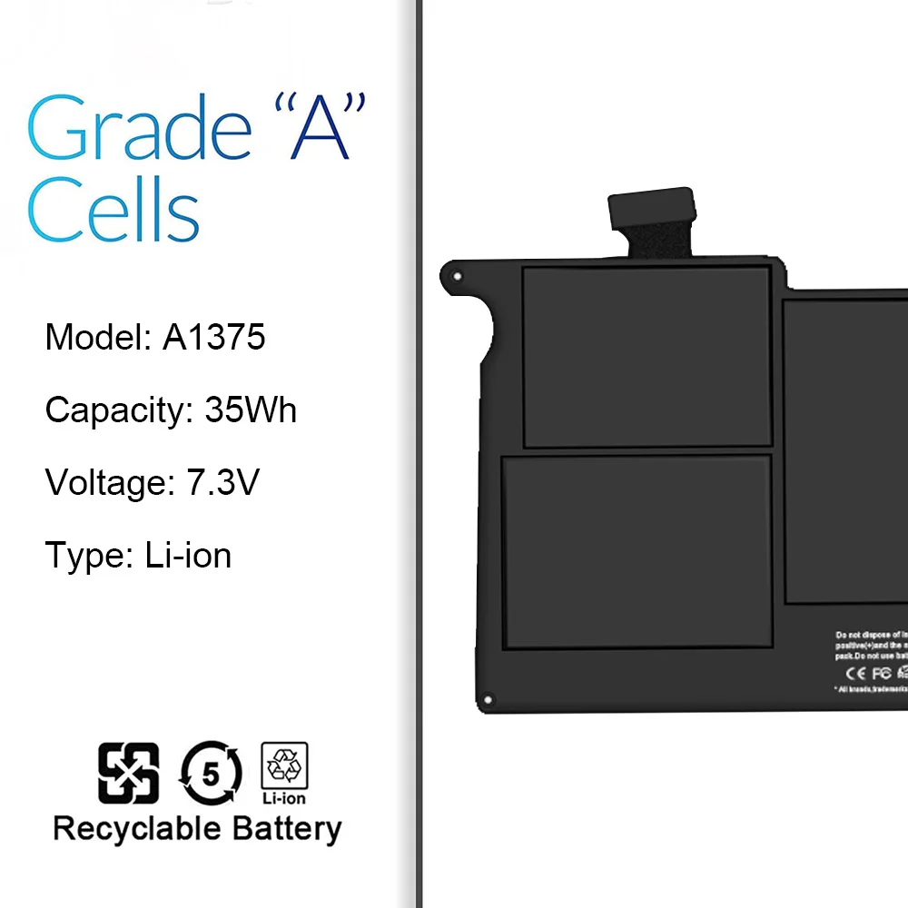 SKOWER A1375 Batería A1406 A1465 para MacBook air 11 pulgadas A1370 2011-2015 - imagen 3