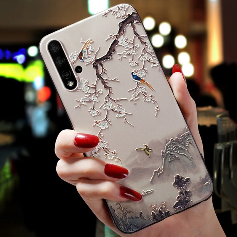 Funda con relieve de flores 3D para Huawei P30 P20 P40 Lite Honor 20 Pro 9 Lite 8X 10i 10 7A 7C 7X P smart Z 2019 Nova 5T Y9S Y6S Art Case - imagen 5