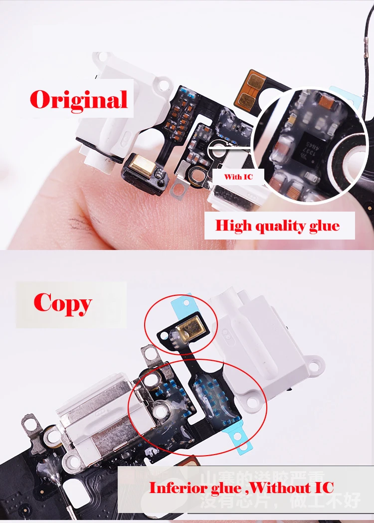 Conector de base de carga con puerto USB OEM, Cable flexible de carga de micrófono para iPhone 6 6S 7 8 Plus XS 11 Pro Max X XR - imagen 5