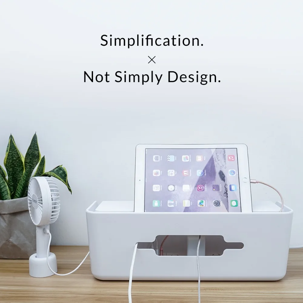 ORICO-caja de almacenamiento de regleta de alimentación, enrollador de gestión de Cables para enchufes, soporte para teléfono móvil, organizador de Cables de carga - imagen 2