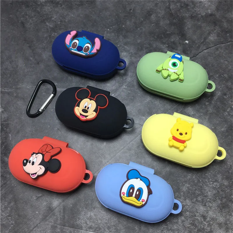 Funda de auriculares Disney para Samsung Galaxy Buds/Buds + funda protectora de silicona suave con dibujos animados para auriculares inalámbricos Bluetooth con gancho