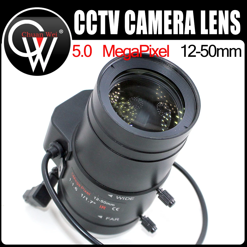 Cámara CCTV HD Varifocal de 5,0 megapíxeles, lente de 12-50mm, montaje en C, iris automático F1.6 para cámara IP boxor HD - imagen 2