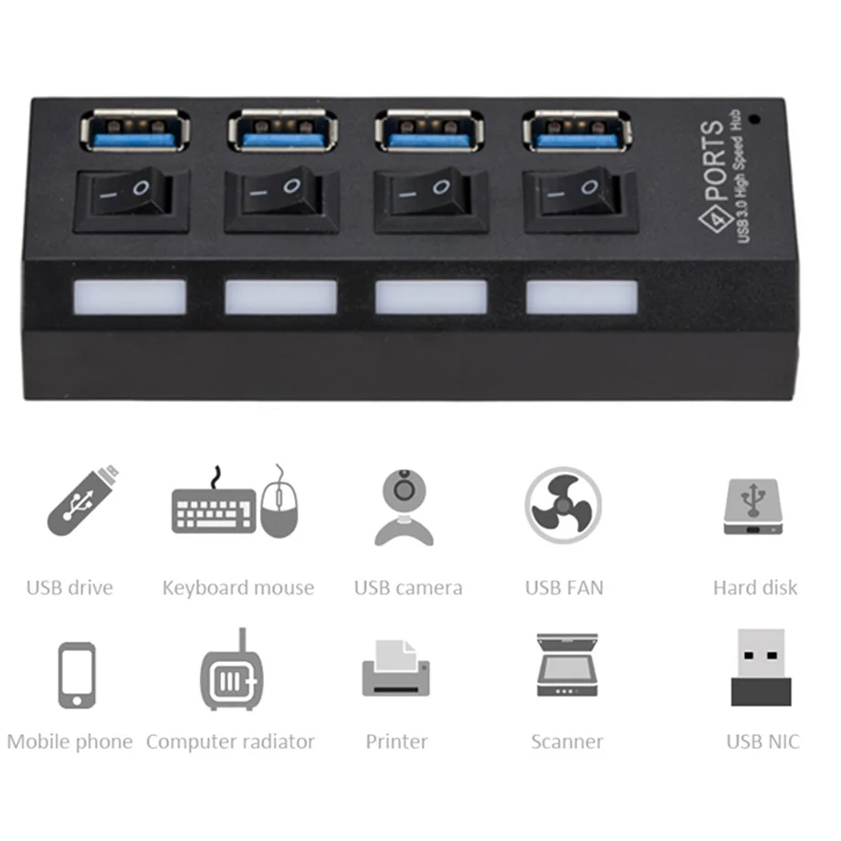 Hub USB 3.0 4 puertos – Alta velocidad 5Gbps alimentado - imagen 3