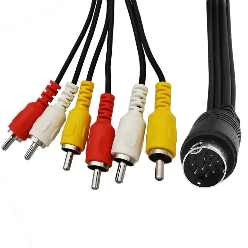 Mini Cable de Audio y Video para decodificador, equipo de monitoreo, proyector de pantalla, 9 pines a 6 RCA - imagen 4