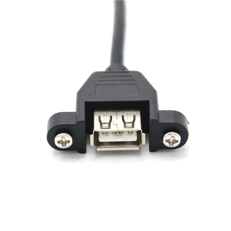Soporte de panel USB 2,0 A macho a hembra con tornillos Cable 30cm 50cm 100cm 150cm - imagen 3