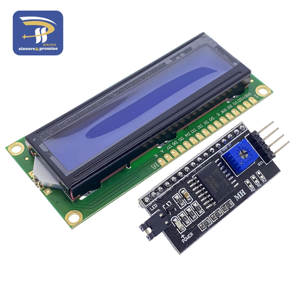 1602 16x2 HD44780 para Arduino personaje 5V LCD pantalla azul 1602A IIC/I2C serie PCF8574 interfaz adaptador placa módulo KIT de bricolaje - imagen 5