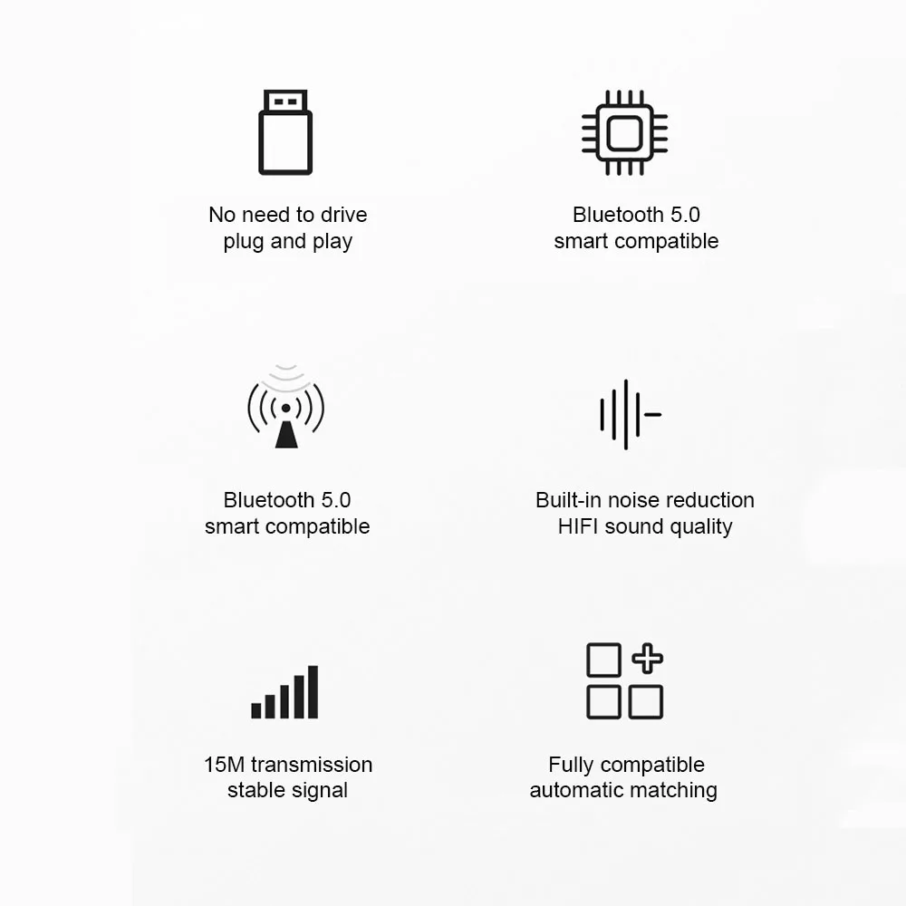 Mini transmisor inalámbrico USB AUX para coche, Compatible con Bluetooth 5,0, receptor, Audio, música, adaptador inalámbrico para TV, PC y coche - imagen 5