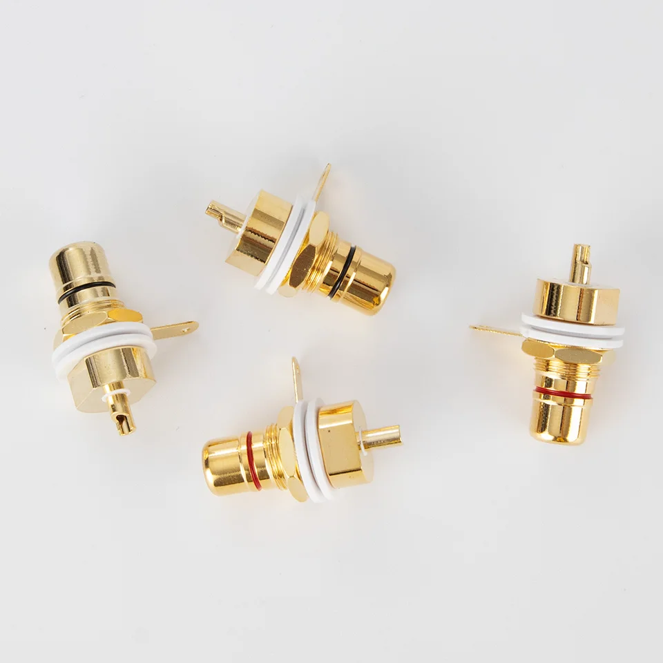 Conector de enchufe HiFi RCA, conector de Audio hembra, chasis para conectores CMC, Conector de cobre plateado - imagen 5