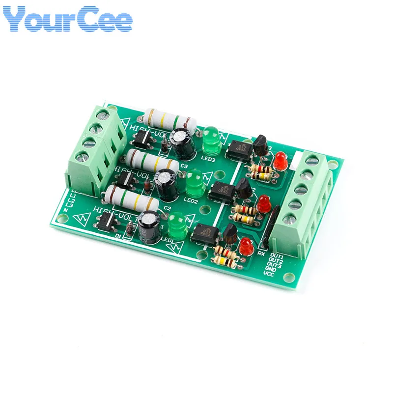 Placa de aislamiento de optoacoplador AC 220V de 3 canales, módulo de prueba aislado, detección PCB - imagen 2