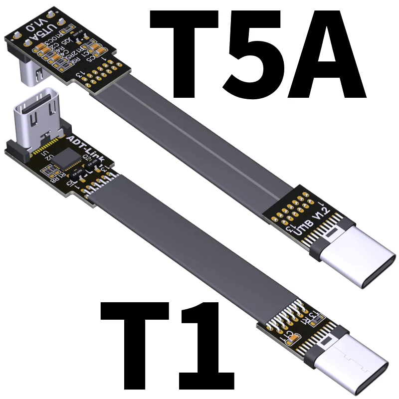 Cable USB-C Extensión Plano 90° 10Gbps FPV Macho a Hembra - imagen 4