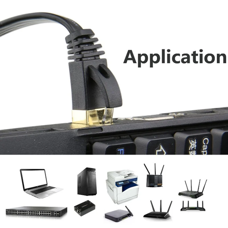 Cable LAN UTP plano RJ45 CAT7 de 0,5-50m, 10000Mbps, para Cable Gigabit Ethernet, Cable de red para módem, enrutador, Cable de conexión CAT7 de 10Gbps - imagen 4