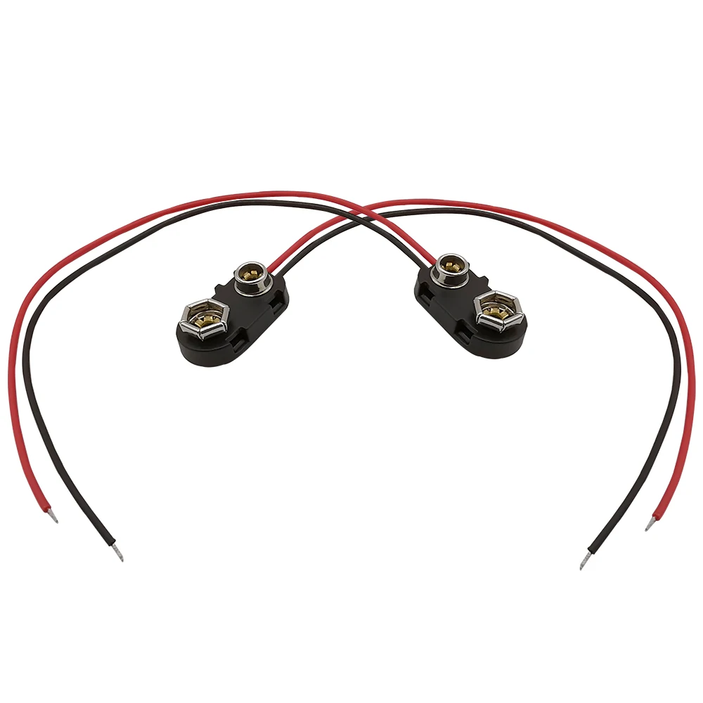 Conector a presión de batería de 5 piezas, 9V, carcasa dura de plástico, Clips de batería tipo I, soporte de hebilla de Cable, longitud de plomo de 15cm - imagen 2