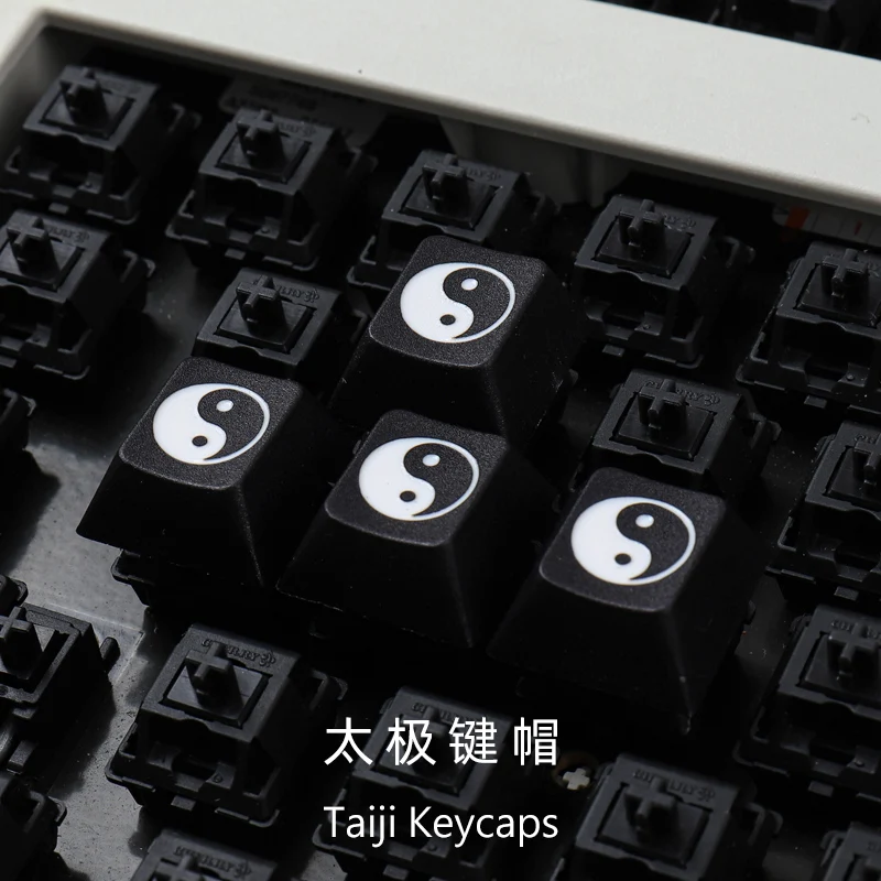 Tai Ji-teclas personalizadas R4 R1 PBT Cherry Mx, perfil para teclado mecánico Esc F1 1u Artisan para GK61 SK64 RK87 GH60 Gamer - imagen 3
