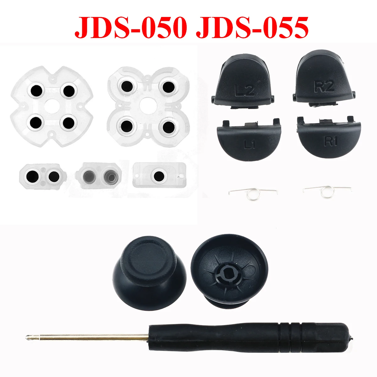 YuXi R2 L2 L1 R1 botones de disparo Mod Kit PS4 Pro Slim JDS JDM 055 050 040 030 011 controlador analógico Stick tapas para PlayStation 4 - imagen 5