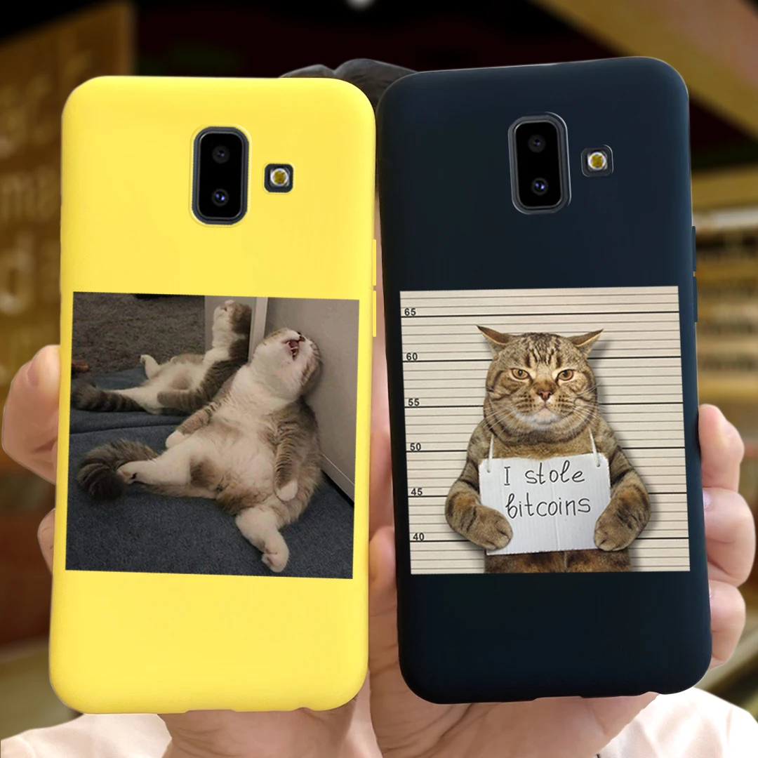 Para Samsung Galaxy J6 Plus 2018 funda bonita abeja gato funda de teléfono suave de silicona para Samsung J6 2018 J6Plus J 6 J600 J610 parachoques - imagen 3
