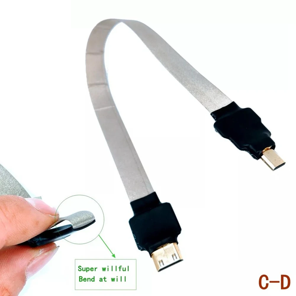 Mini HD-kompatibel zu Micro HD Kabel 1080p 3D adaptador de alta velocidad Gold Überzogen Stecker Tekst kamera monitor projektor noteboo - imagen 2