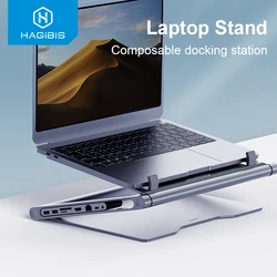 Hagibis Soporte Laptop Ergonómico Aluminum con Hub USB-C