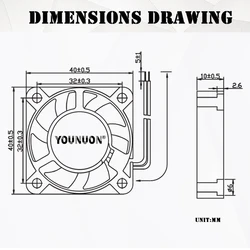 Ventilador Axial 40mm Doble Bola para Impresora 3D, DVR y NAS