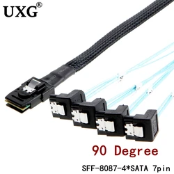 Cable Mini SAS SFF-8087 Macho a SATA Hembra 90°