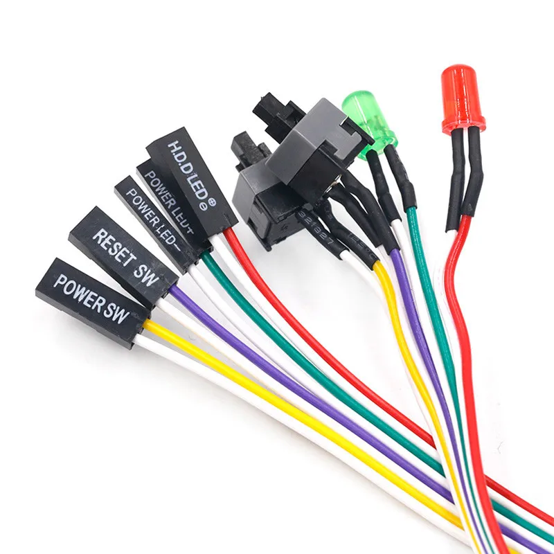 Cable de alimentación delgado para PC con interruptor LED