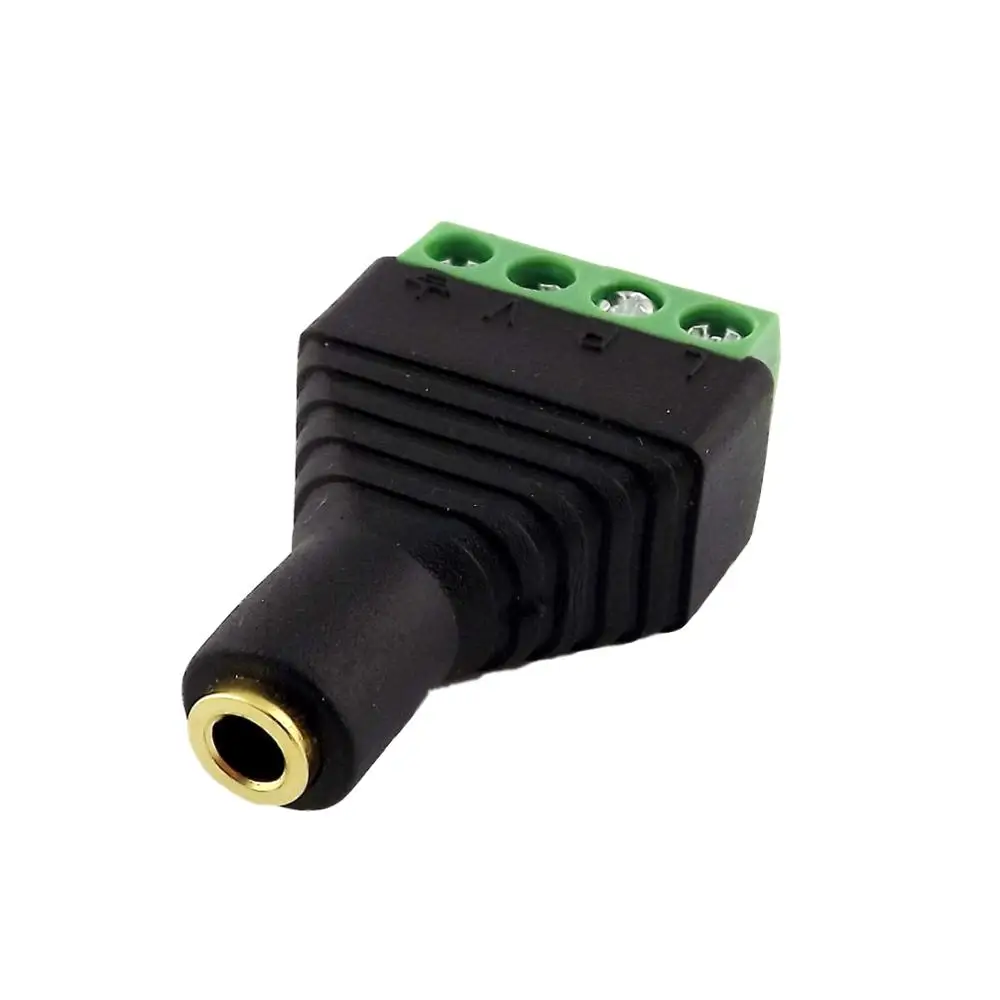 Conector chapado en oro de 3,5mm hembra, enchufe de 4 polos a tornillo AV, adaptador de Terminal Balun de Audio y vídeo para auriculares, 10 Uds. - imagen 4