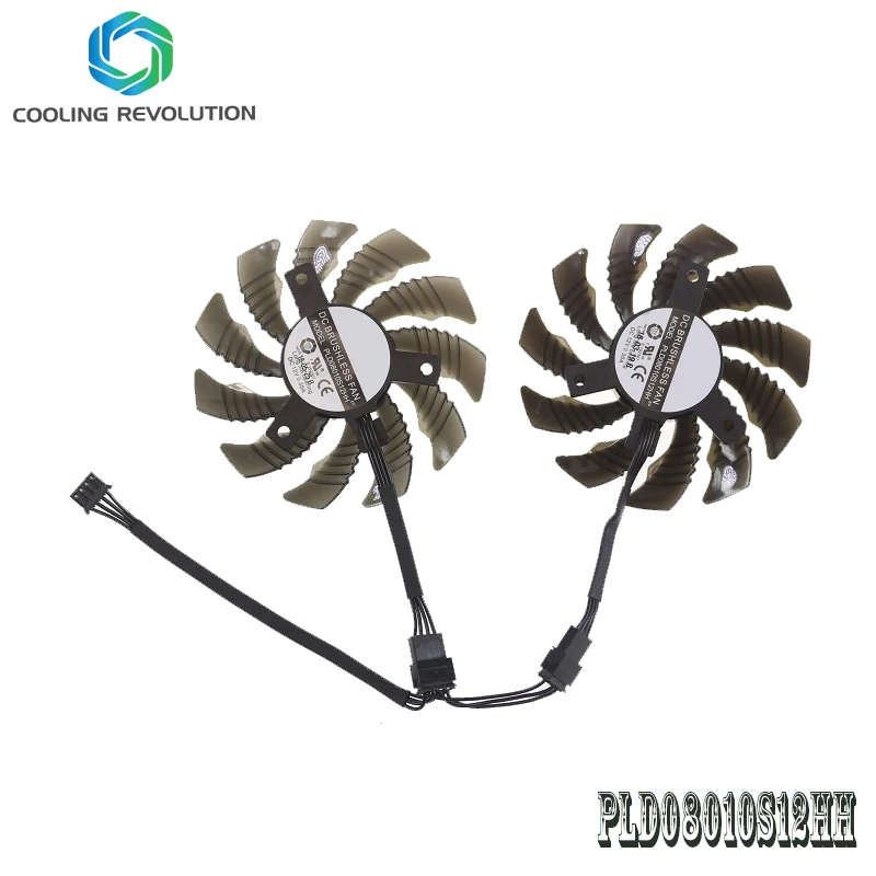 Reemplazo del ventilador para Gigabyte GTX 1050Ti 1050 RX 550 RX560, 75MM, PLD08010S12HH, T128010SU, 4 pines, 0.35A, tarjeta gráfica de vídeo - imagen 2