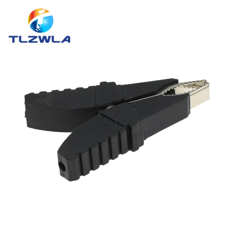 1 Uds mango de plástico sonda de prueba pinzas de cocodrilo eléctricas de Metal conector abrazadera de cocodrilo abrazaderas de batería rojas y negras - imagen 4