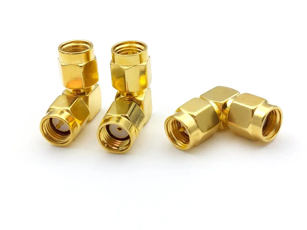 50 Uds./100 Uds., conector en Serie de Oro SMA macho RP SMA macho, ángulo recto - imagen 2