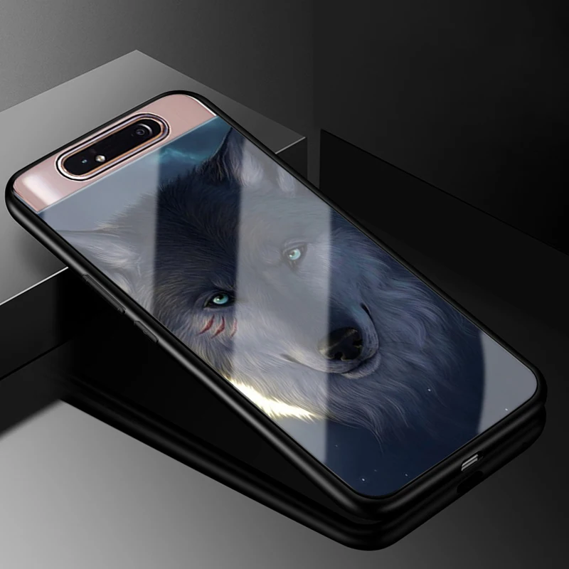 Funda de teléfono de vidrio duro para Samsung Galaxy A80, carcasa de TPU negra, parachoques para Samsung A80 Galaxy A80 A 80 2019, A805 - imagen 4