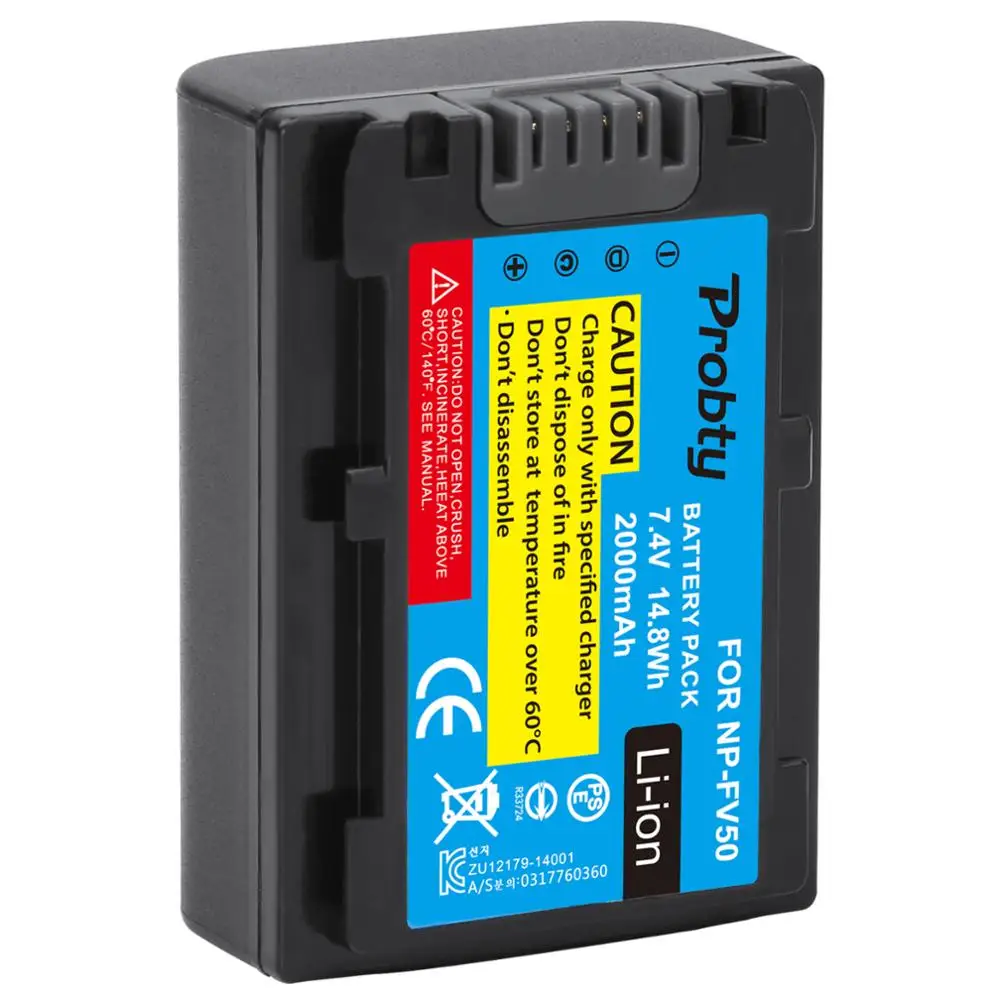 2 uds NP-FV50 NP FV50 batería para Sony HDR- CX580E CX700E CX760E CX360E PJ10E PJ30E HDR-XR350E XR550E XR260E XR150E Cámara - imagen 3
