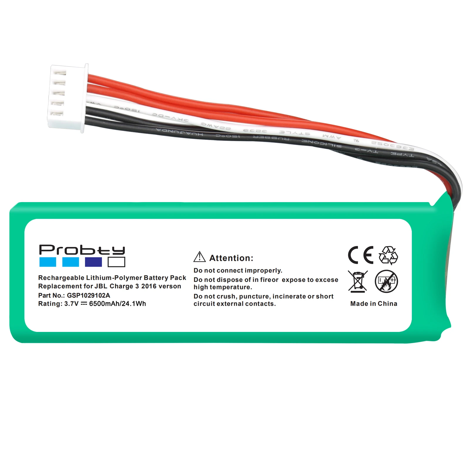 GSP1029102A para JBL Charge 3 6500mAh batería de altavoz de repuesto - imagen 4