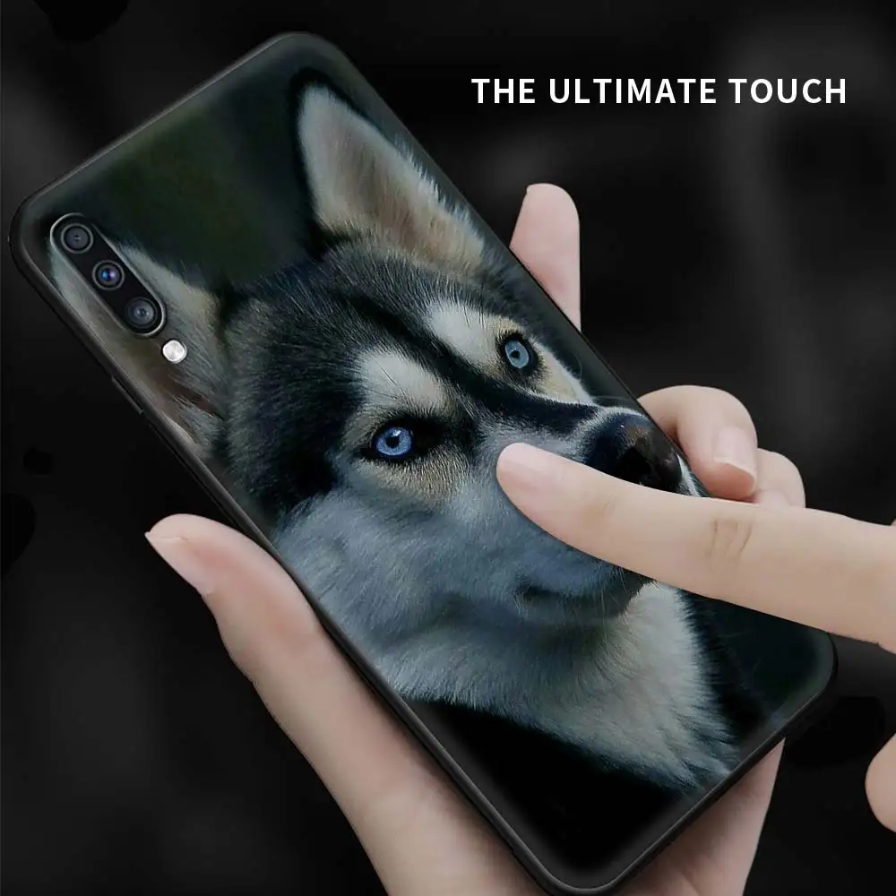 Funda de teléfono Alaskan Husky Dog para Samsung Galaxy A51, A71, A21S, A03s, A13, A33, A53, A11, A31, A52, A41, A32, 5G, A01, color negro - imagen 4