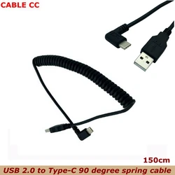 Cable USB-C para Android - Retráctil para coche, 1,5 m en espiral