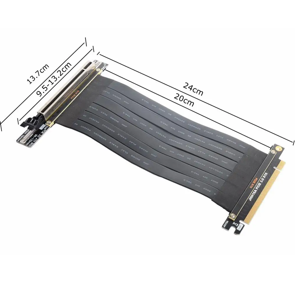 Cable de extensión PCIe 3,0 GEN3 PCI-E 16X de alta velocidad, Cable de extensión GPU con esquina superior de 90 grados para tarjeta gráfica RTX 2080Ti - imagen 3