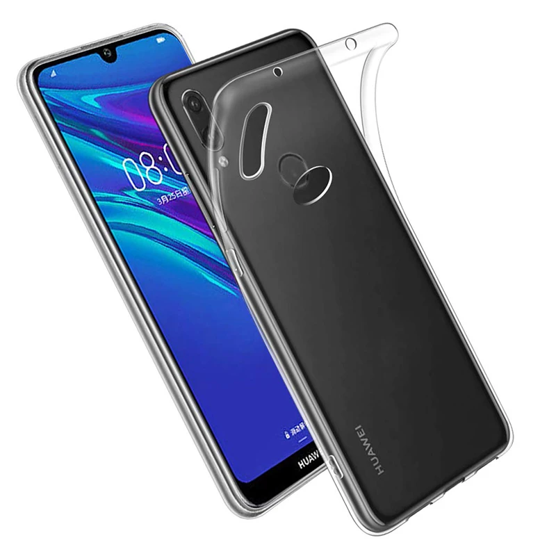 Fundas transparentes para teléfono móvil Huawei Y6/Y6 Pro/Y6 Prime 2019, funda trasera de silicona transparente suave TPU Y6Pro Y6Prime