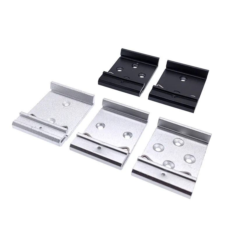 Hebilla DIN en forma de C de 25mm y 35mm, estante de fijación Simple con orificios de montaje, hebilla de carril guía, soporte de cierre deslizante de aleación de aluminio, 1 Uds. - imagen 3