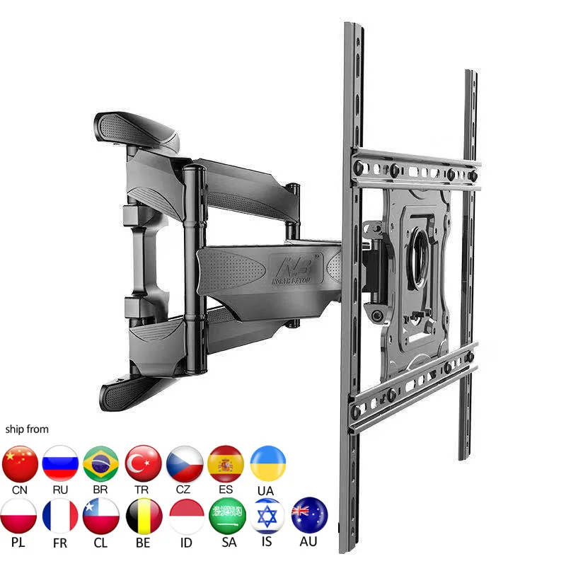 NB 757-L400 fuerte 6 brazos 32-70 "VESA lcd tv soporte de montaje en pared con cubierta de plástico 100 libras brazos oscilantes articulados