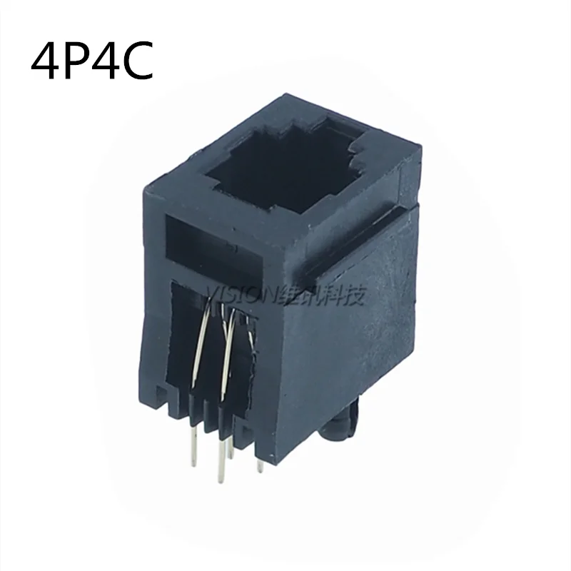 Conector telefónico RJ11 4P4C/6P6C/8P8C vertical hembra negro - imagen 2