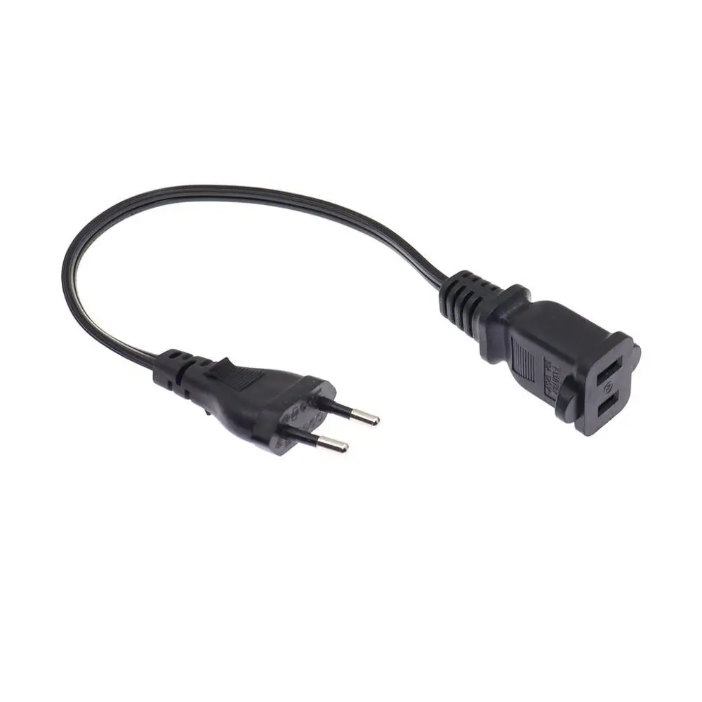 Cable adaptador de corriente Schuko CEE7/16, enchufe europeo a EE. UU., macho de la UE a EE. UU., Nema 1-15R, 30CM - imagen 2